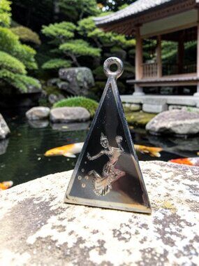 Sterling Silver Siamese Dancer Charm Pyramid 3D